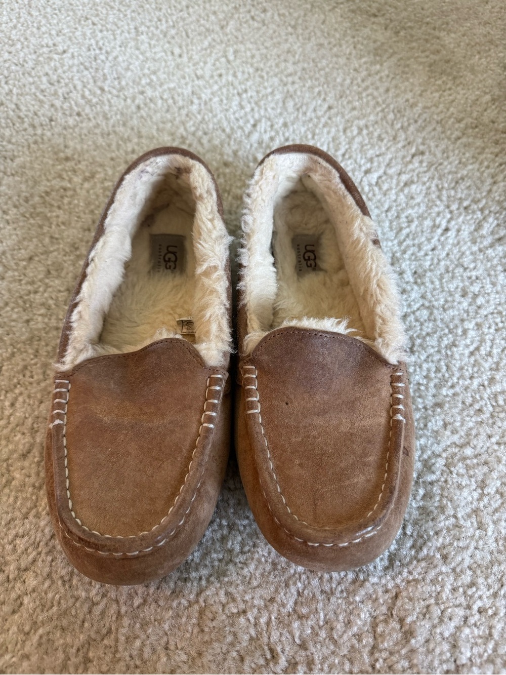 UGG Women's Chestnut Moccasin Slippers with Shearling Lining